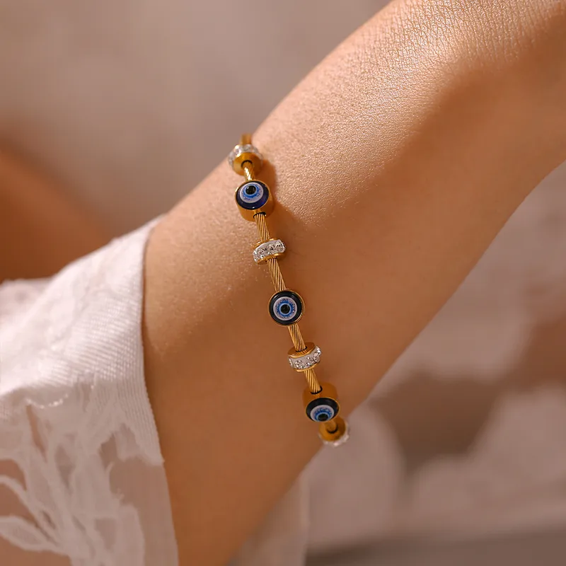 Gold Evil Eye Bangle – Protection Meets Elegance